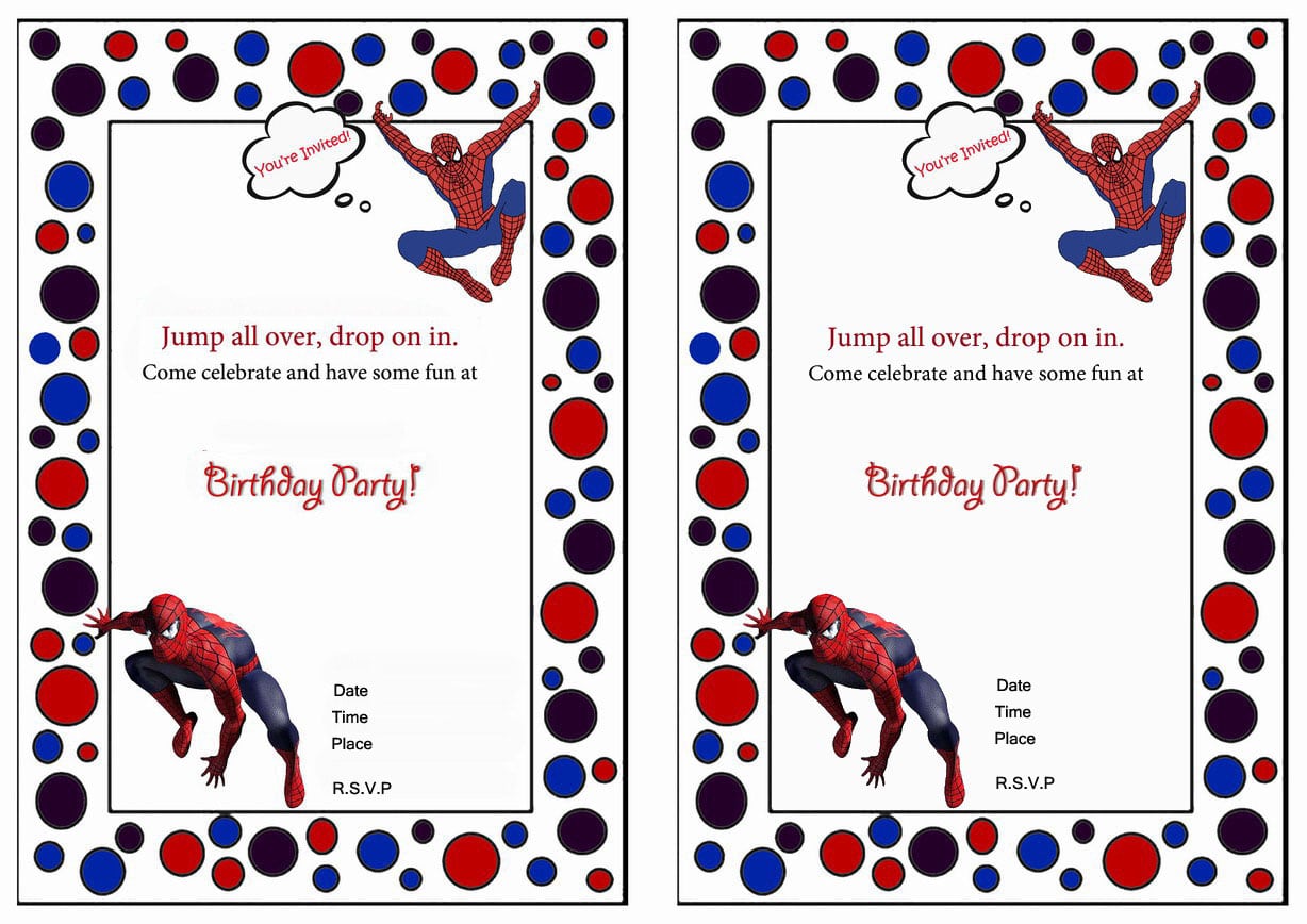 Spiderman Birthday Invitations â Birthday Printable